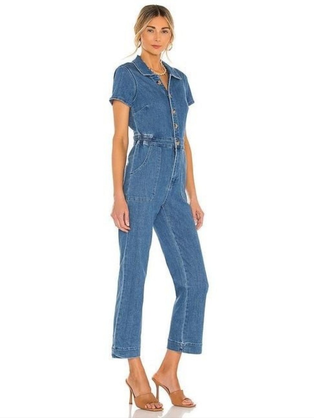 Show Me Your MUMU Emory Denim Jumpsuit Sz M